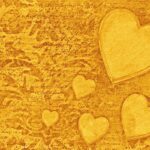 gold heart background, gold background, hearts