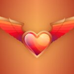 love, heart, wings