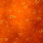 background, orange, hearts