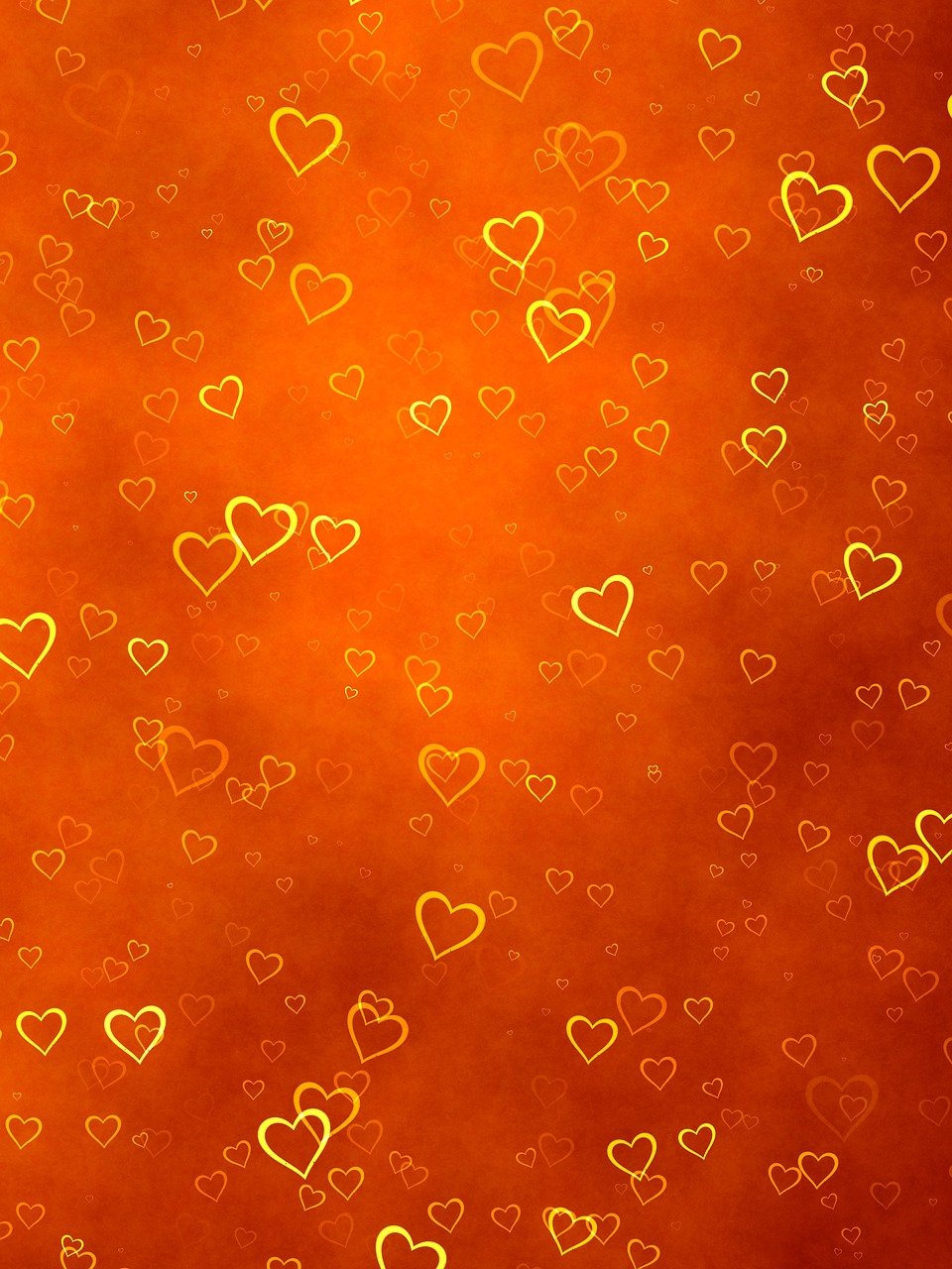 background, orange, hearts