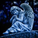 night, angel, sculpture