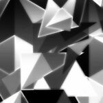 triangles, cubism, black