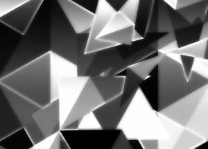 triangles, cubism, black