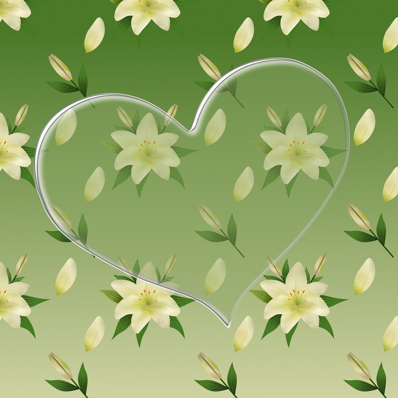 lily of the valley wallpaper, heart, nature