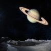 saturn, space, lunar surface