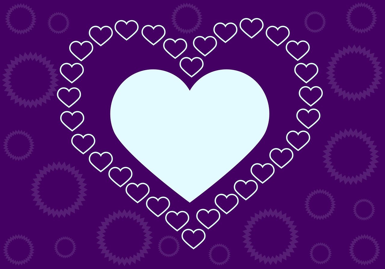 heart, purple, background