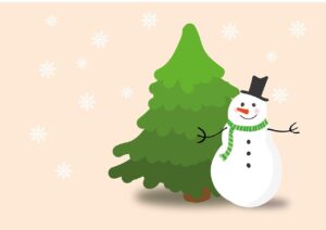 fir tree, snowman, nature