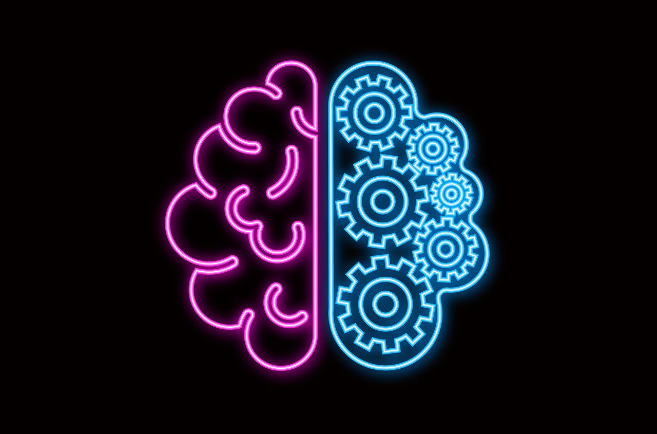 artificial, brain logo, digital icon