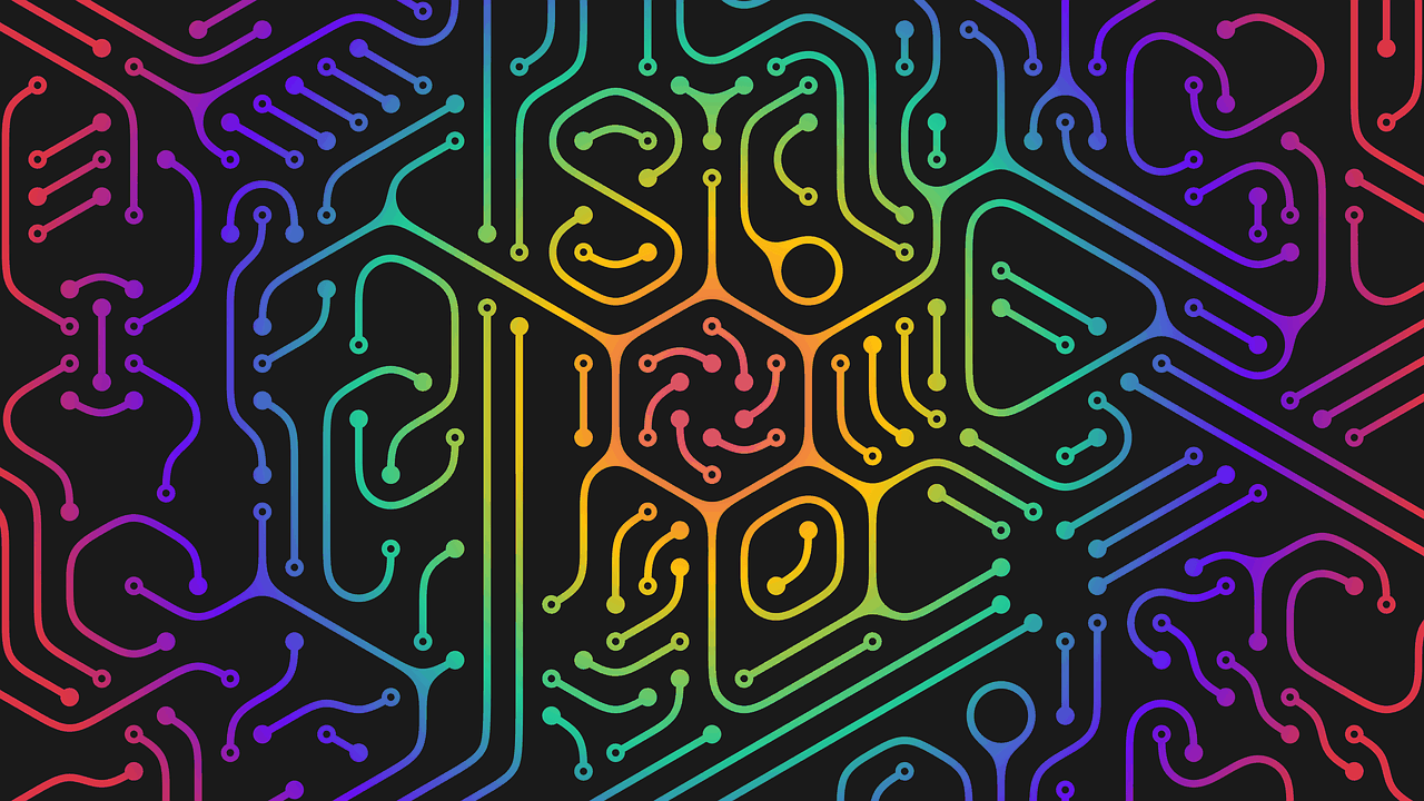 circuit, hexagonal, geometric