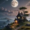 house, moon, remote