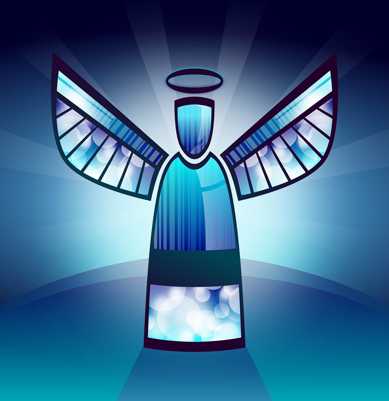 angel, abstract, blue