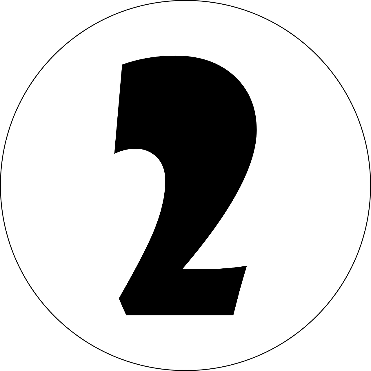 two, 2, number