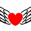 love, heart, wings