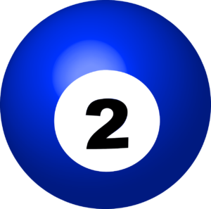 pool ball, number 2, sphere