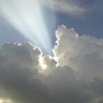 cloud, sunbeams, light