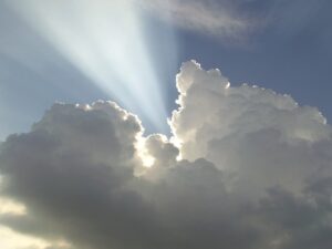 cloud, sunbeams, light