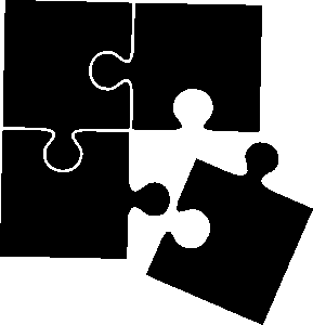 silhouette, puzzle, connect