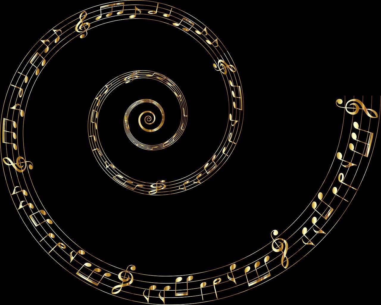 spiral, musical notes, vortex