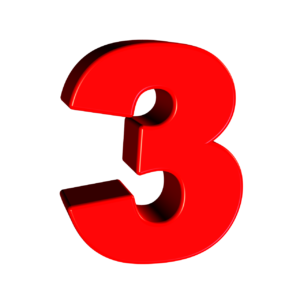 three, number, 3