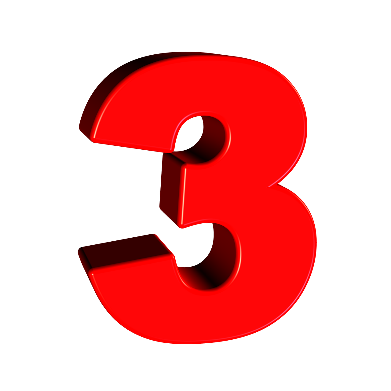 three, number, 3