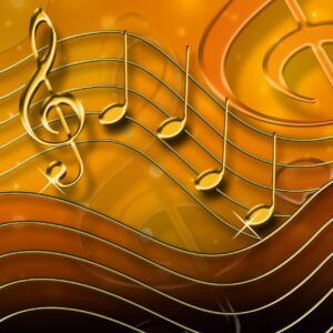 grades, clef, treble clef, music, staves, background, gold, musician, effect, composer, design, metal look, compose, melody