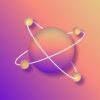 atomic, science, space, universe, cosmos, galaxy, atom, chemistry, orb, planet, icon, gradient